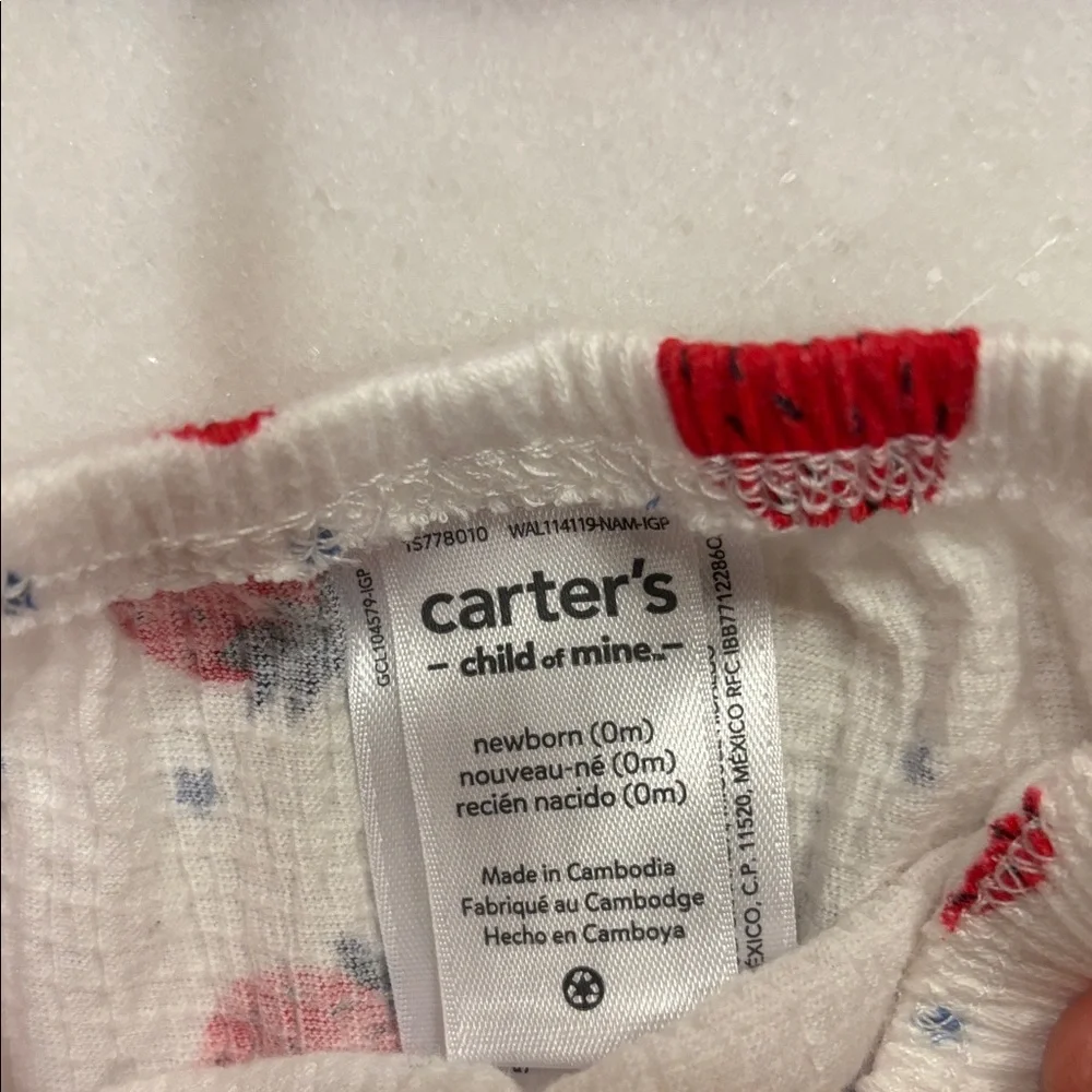 Carter's Red Strawberry Print Diaper Cover Set